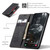 Samsung Galaxy S25 Edge 5G CaseMe 013 Multifunctional Horizontal Flip Leather Phone Case - Black
