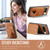 Google Pixel 7 Fierre Shann Oil Wax Cow Leather Card Holder Back Phone Case - Brown