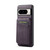 Google Pixel 8 Pro Fierre Shann Cowhide Vertical Flip Magnetic Card Holder Phone Case - Purple