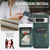 Google Pixel 8a Fierre Shann Oil Wax Cow Leather Card Holder Back Phone Case - Green