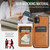 iPhone 11 Pro Fierre Shann Oil Wax Cow Leather Card Holder Back Phone Case - Brown