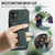 iPhone 11 Pro Fierre Shann Oil Wax Cow Leather Card Holder Back Phone Case - Green