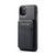 iPhone 11 Pro Max Fierre Shann Cowhide Vertical Flip Magnetic Card Holder Phone Case - Black
