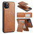 iPhone 11 Pro Max Fierre Shann Cowhide Vertical Flip Magnetic Card Holder Phone Case - Brown iPhone 11 Pro Max Fierre Shann Cowhide Vertical Flip Magnetic Card Holder Phone Case - Brown