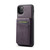 iPhone 11 Pro Max Fierre Shann Cowhide Vertical Flip Magnetic Card Holder Phone Case - Purple