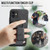iPhone 11 Pro Max Fierre Shann Oil Wax Cow Leather Card Holder Back Phone Case - Black