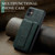 iPhone 11 Pro Max Fierre Shann Oil Wax Cow Leather Card Holder Back Phone Case - Green