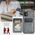 iPhone 11 Pro Max Fierre Shann Oil Wax Cow Leather Card Holder Back Phone Case - Grey
