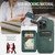 iPhone 12 / 12 Pro Fierre Shann Oil Wax Cow Leather Card Holder Back Phone Case - Green