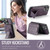 iPhone 12 / 12 Pro Fierre Shann Oil Wax Cow Leather Card Holder Back Phone Case - Purple