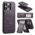 iPhone 12 Pro Max Fierre Shann Cowhide Vertical Flip Magnetic Card Holder Phone Case - Purple