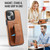 iPhone 13 Fierre Shann Oil Wax Cow Leather Holder Back Phone Case - Brown