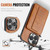 iPhone 13 Pro Max Fierre Shann Oil Wax Cow Leather Card Holder Back Phone Case - Brown iPhone 13 Pro Max Fierre Shann Oil Wax Cow Leather Card Holder Back Phone Case - Brown