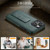 iPhone 14 Fierre Shann Oil Wax Cow Leather Holder Back Phone Case - Green