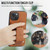iPhone 14 Plus Fierre Shann Oil Wax Cow Leather Card Holder Back Phone Case - Brown