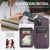iPhone 14 Plus Fierre Shann Oil Wax Cow Leather Card Holder Back Phone Case - Purple