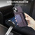 iPhone 14 Plus Fierre Shann Oil Wax Cow Leather Card Holder Back Phone Case - Purple