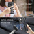 iPhone 14 Plus Fierre Shann Oil Wax Cow Leather Holder Back Phone Case - Black