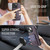 iPhone 15 Fierre Shann Oil Wax Cow Leather Holder Back Phone Case - Purple