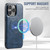 iPhone 15 Pro Fierre Shann Cowhide Vertical Flip Magnetic Card Holder Phone Case - Blue