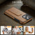iPhone 15 Pro Fierre Shann Oil Wax Cow Leather Holder Back Phone Case - Brown