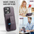 iPhone 15 Pro Max Fierre Shann Oil Wax Cow Leather Holder Back Phone Case - Purple