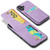 iPhone 16 Fierre Shann Crazy Horse Card Holder Back Cover PU Phone Case - Purple