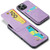 iPhone 16 Pro Fierre Shann Crazy Horse Card Holder Back Cover PU Phone Case - Purple