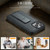 iPhone 16 Pro Fierre Shann Oil Wax Cow Leather Holder Back Phone Case - Black