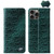 iPhone 16 Pro Max Fierre Shann Crocodile Texture Magnetic Genuine Leather Phone Case - Green