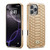 iPhone 16 Pro Max Fierre Shann Python Texture Electroplating PU Phone Case - White