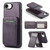 iPhone 16e Fierre Shann Cowhide Vertical Flip Magnetic Card Holder Phone Case - Purple