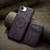 iPhone 16e Fierre Shann Cowhide Vertical Flip Magnetic Card Holder Phone Case - Purple