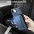iPhone 16e Fierre Shann Oil Wax Cow Leather Card Holder Back Phone Case - Blue