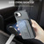 iPhone 16e Fierre Shann Oil Wax Cow Leather Card Holder Back Phone Case - Grey
