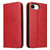 iPhone 16e Fierre Shann PU Genuine Leather Texture Phone Case - Red