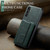 Samsung Galaxy A13 5G Fierre Shann Oil Wax Cow Leather Card Holder Back Phone Case - Green