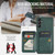 Samsung Galaxy A13 5G Fierre Shann Oil Wax Cow Leather Card Holder Back Phone Case - Green