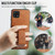 Samsung Galaxy A22 5G Fierre Shann Oil Wax Cow Leather Card Holder Back Phone Case - Brown
