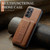 Samsung Galaxy A23 5G Fierre Shann Oil Wax Cow Leather Card Holder Back Phone Case - Brown