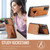 Samsung Galaxy A23 5G Fierre Shann Oil Wax Cow Leather Card Holder Back Phone Case - Brown