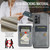 Samsung Galaxy A33 5G Fierre Shann Oil Wax Cow Leather Card Holder Back Phone Case - Grey