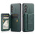 Samsung Galaxy A34 5G Fierre Shann Oil Wax Cow Leather Card Holder Back Phone Case - Green