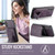 Samsung Galaxy A34 5G Fierre Shann Oil Wax Cow Leather Card Holder Back Phone Case - Purple