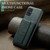 Samsung Galaxy A51 4G Fierre Shann Oil Wax Cow Leather Card Holder Back Phone Case - Green