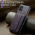 Samsung Galaxy A51 4G Fierre Shann Oil Wax Cow Leather Card Holder Back Phone Case - Purple