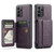 Samsung Galaxy A52 5G/4G Fierre Shann Oil Wax Cow Leather Card Holder Back Phone Case - Purple