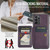 Samsung Galaxy A52 5G/4G Fierre Shann Oil Wax Cow Leather Card Holder Back Phone Case - Purple