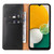 Samsung Galaxy A55 5G Fierre Shann PU Genuine Leather Texture Phone Case - Black