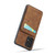 Samsung Galaxy A73 5G Fierre Shann Crazy Horse Card Holder Back Cover PU Phone Case - Brown
